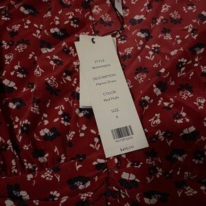 Veronica Beard Red Multi Long Sleeve Dress